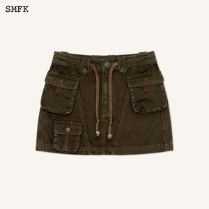 SMFK | ARMY GREEN STRAY MINI SKIRT | MEDIUM